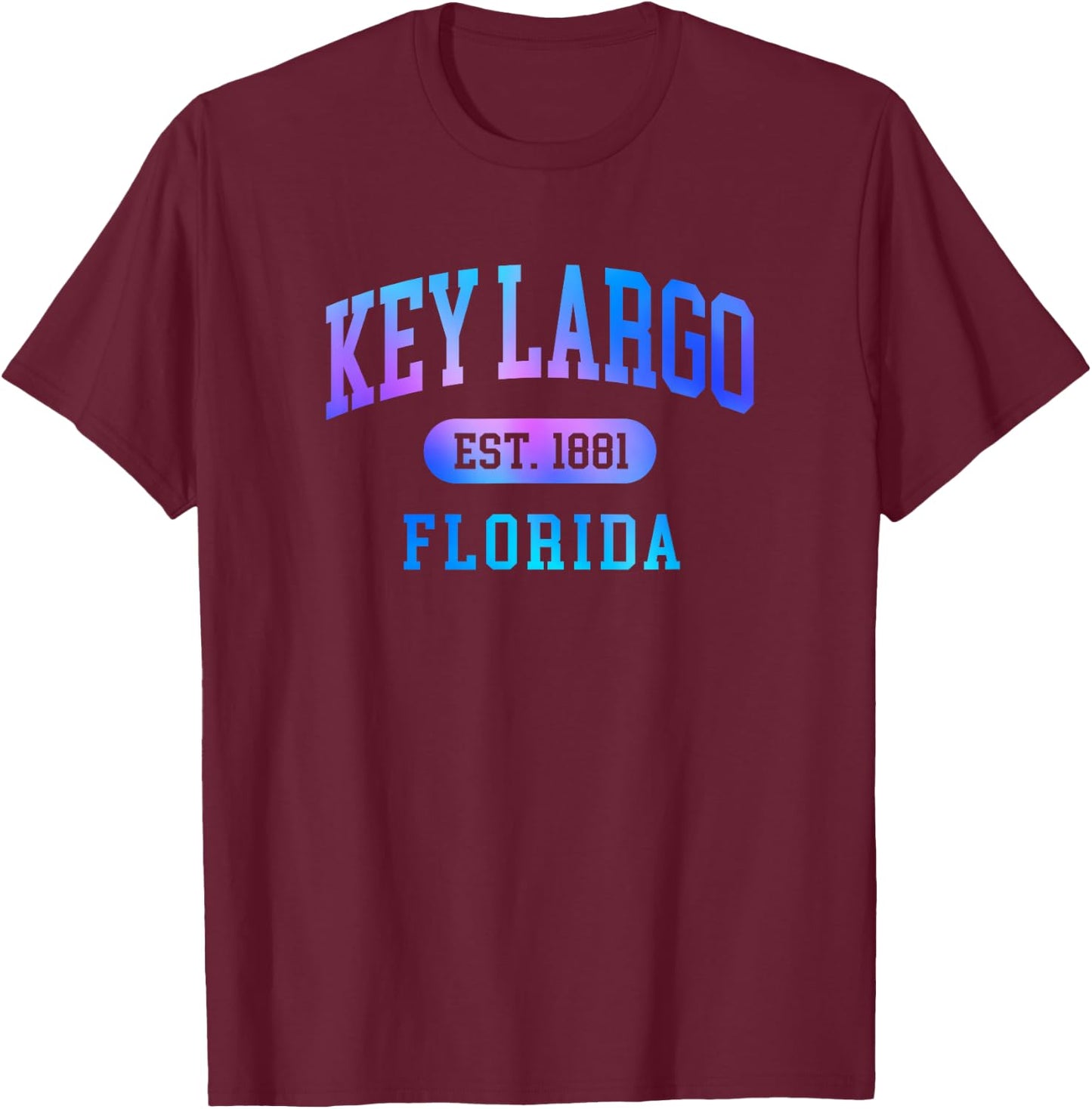 Key Largo Florida Souvenir Vacation Colorful Girls T-Shirt - T-Shirt | Maroon