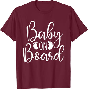 Baby On Board - Gender Reveal Party Baby Shower Pregnancy T-Shirt - T-Shirt | Maroon