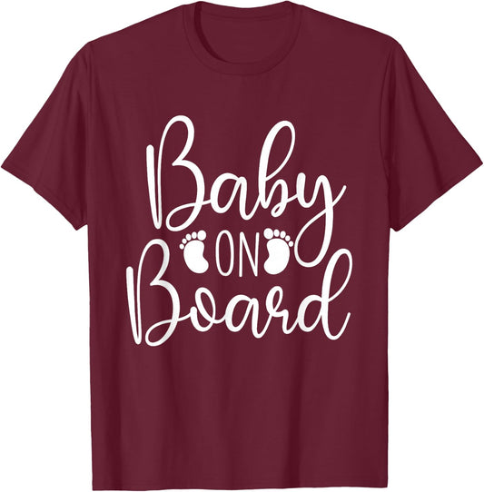 Baby On Board - Gender Reveal Party Baby Shower Pregnancy T-Shirt - T-Shirt | Maroon