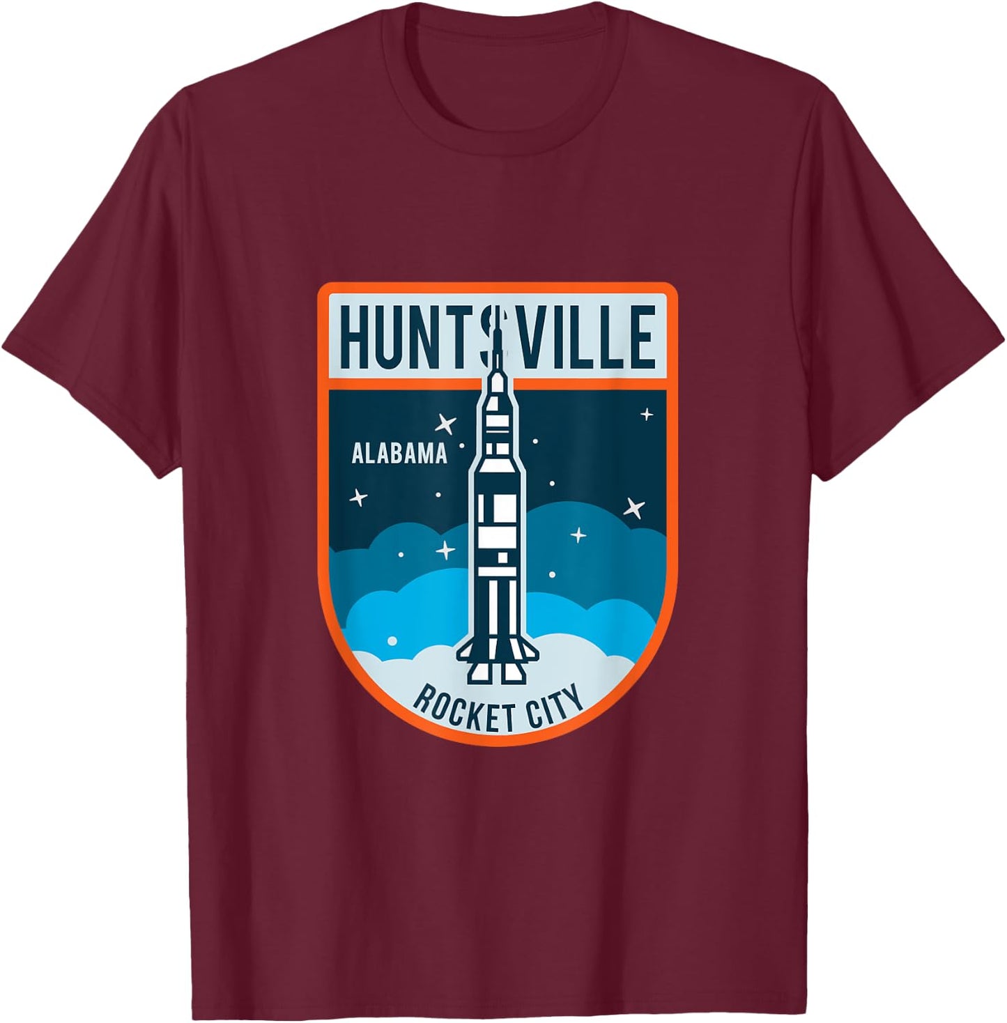 Huntsville Alabama Rocket City Space Ship Spaceflight T-Shirt - T-Shirt | Maroon