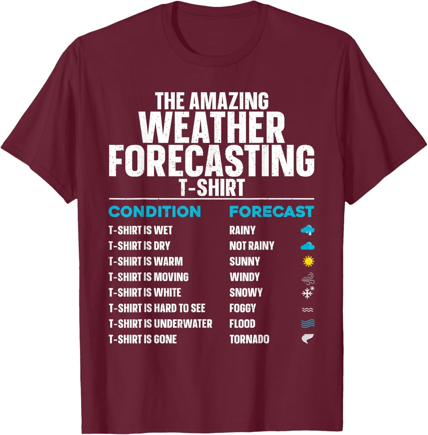 Cool Weather Forecasting Art Women Cloud Meteorology T-Shirt - T-Shirt | Maroon