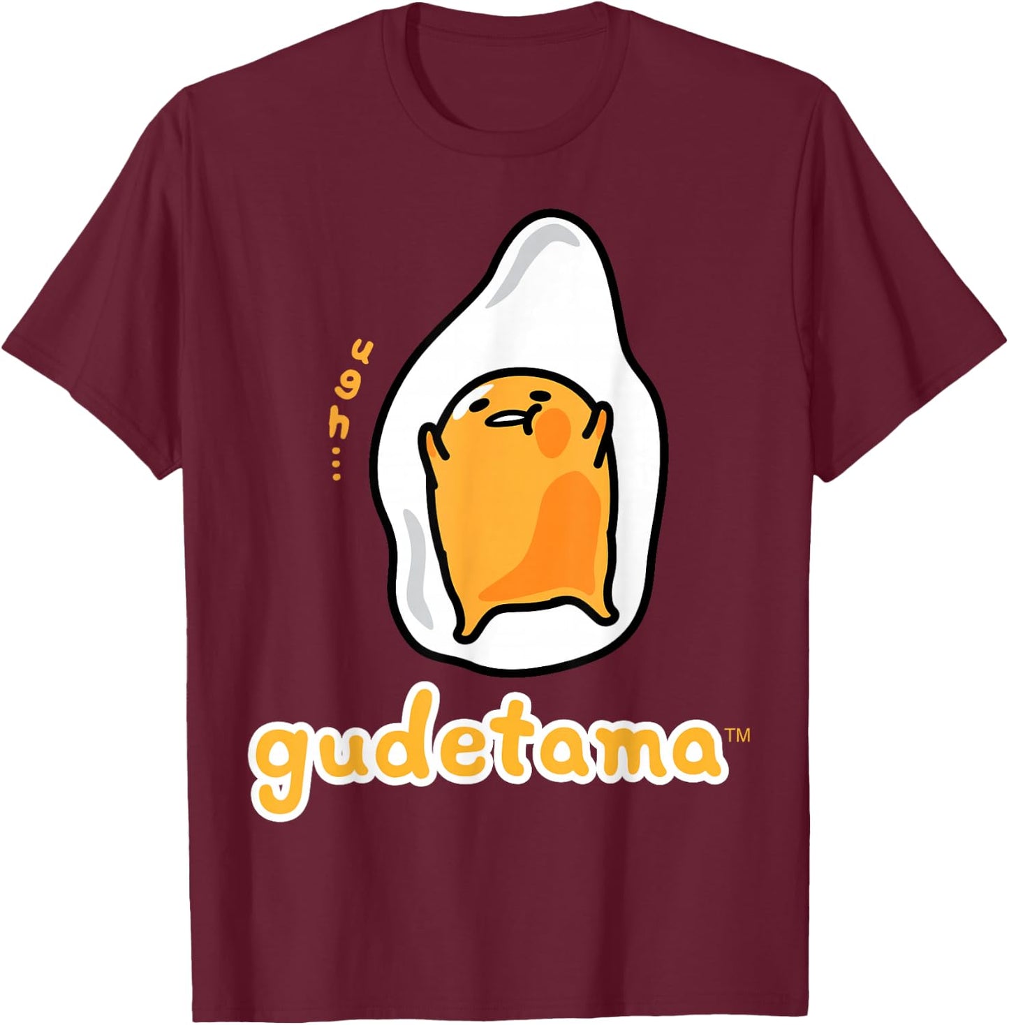 Gudetama Character Front and Back T-Shirt - T-Shirt | Maroon