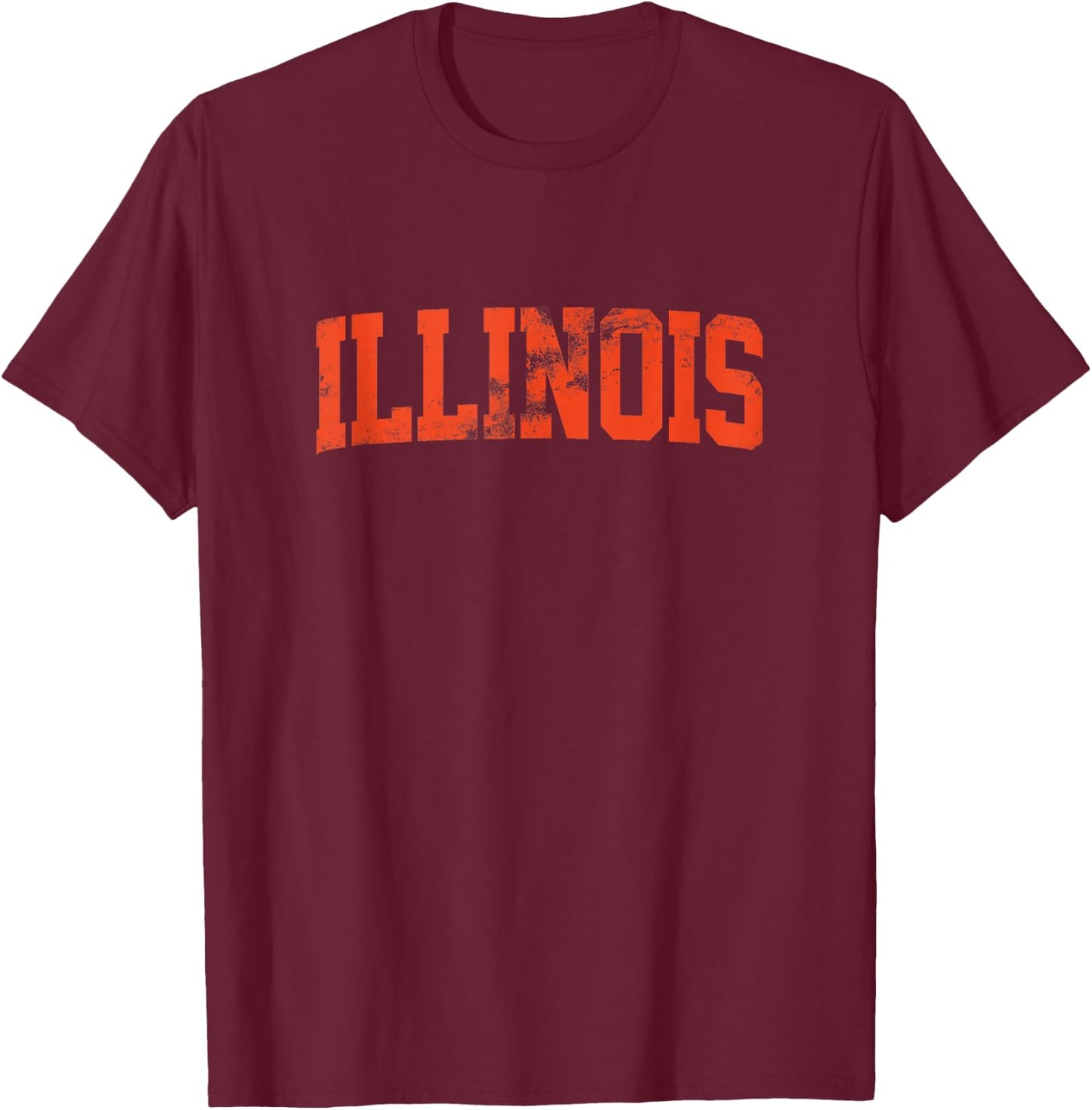 Retro Illinois IL Souvenir Vintage Illinois Orange Throwback T-Shirt - T-Shirt | Maroon