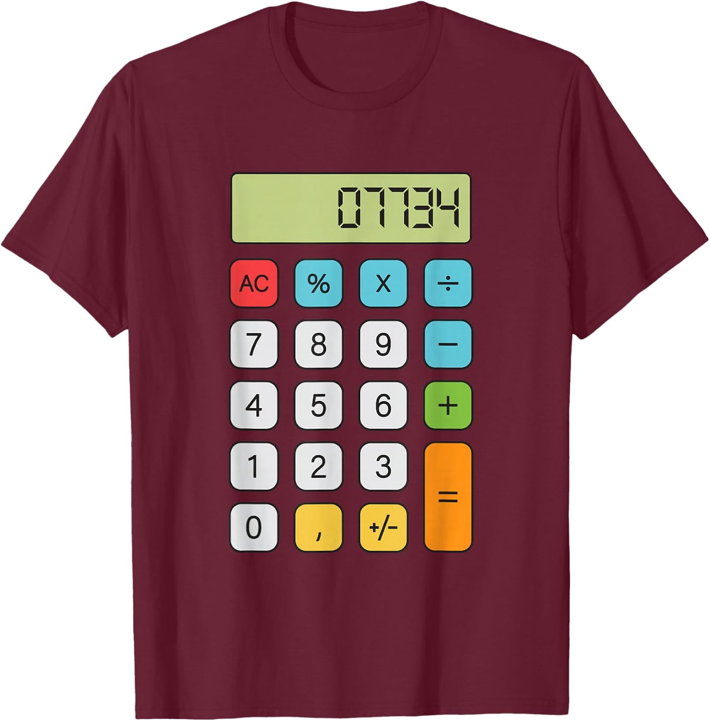 Hello Calculator T-Shirt - T-Shirt | Maroon