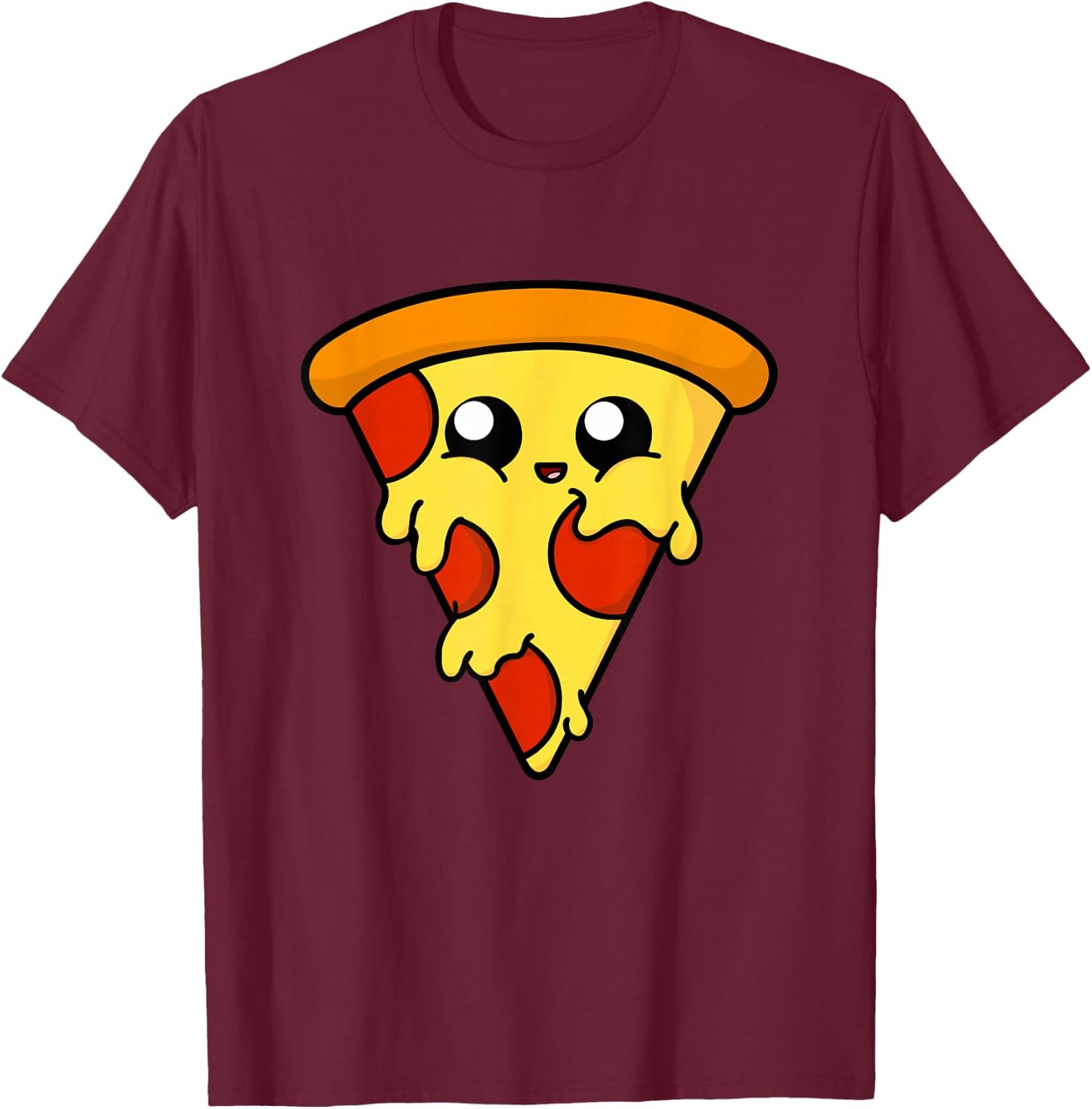 Cute Pizza T Shirt Gift Boys Girls Women Men T-Shirt - T-Shirt | Maroon