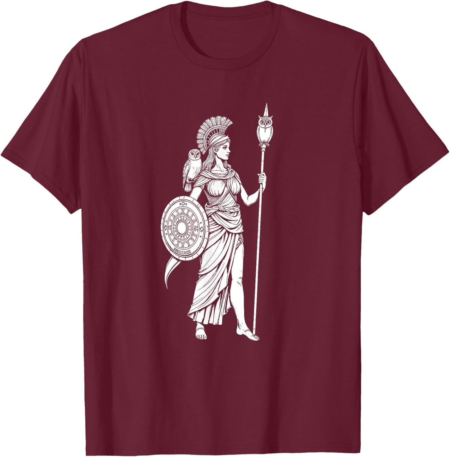 Athena Greek Mythology Design T-Shirt - T-Shirt | Maroon