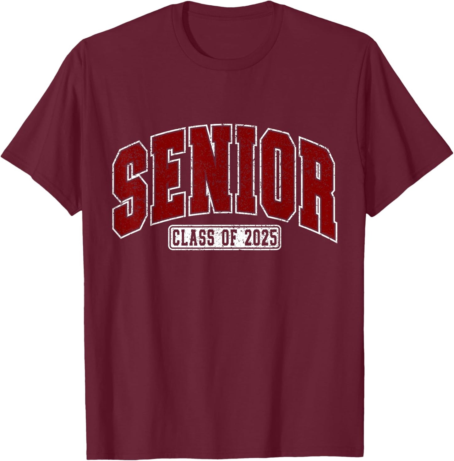 Senior Class of 2025 High School College Grad Retro Maroon T-Shirt - T-Shirt | Maroon
