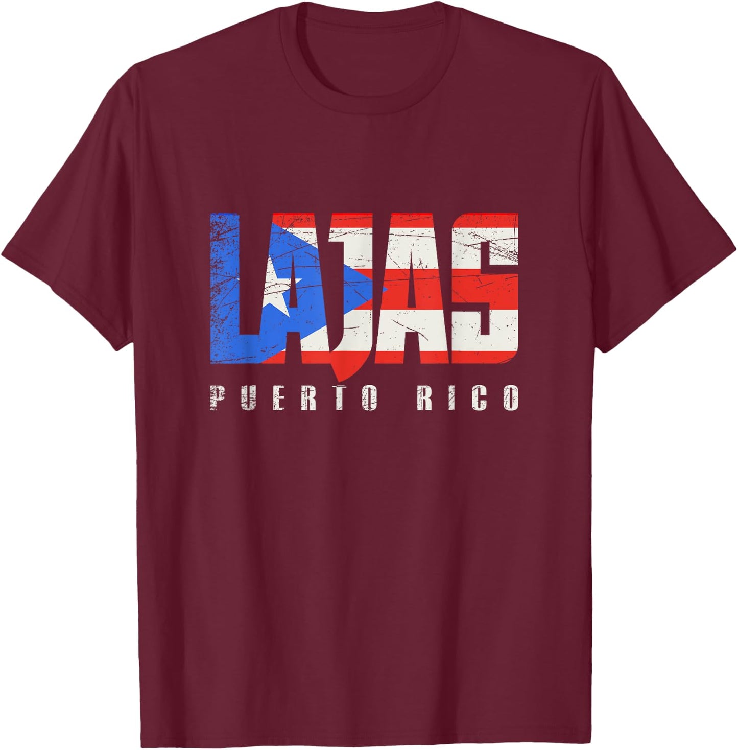 Lajas Puerto Rico, Puerto Rican flag T-Shirt - T-Shirt | Maroon