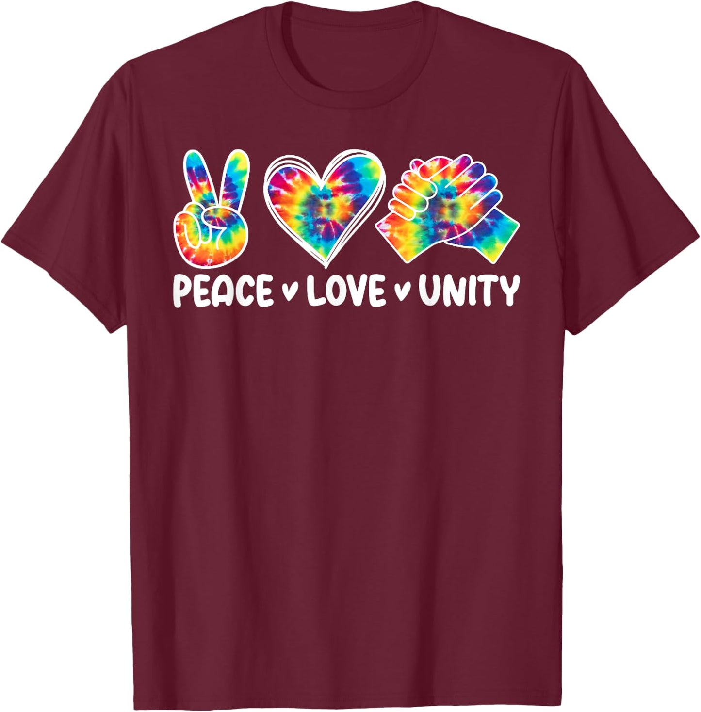 Peace Love Unity Orange Men Women Unity Day Spread Kindness T-Shirt - T-Shirt | Maroon