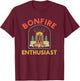 Retro Bonfire Enthusiast Campfire Funny Camping humor T-Shirt - T-Shirt | Maroon