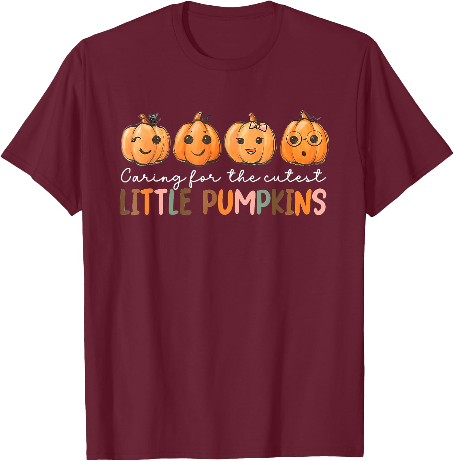 NICU Nurse Halloween Cutest Pumpkins Mother Baby Nurse Fall T-Shirt - T-Shirt | Maroon