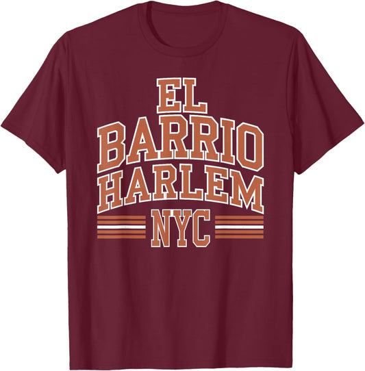 El Barrio Harlem NYC Retro Vintage 212 Puerto Rico Gym Sport T-Shirt - T-Shirt | Maroon