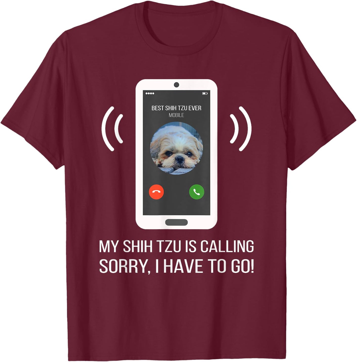 Funny Shih Tzu Dog Women Girls Kids T-Shirt - T-Shirt | Maroon