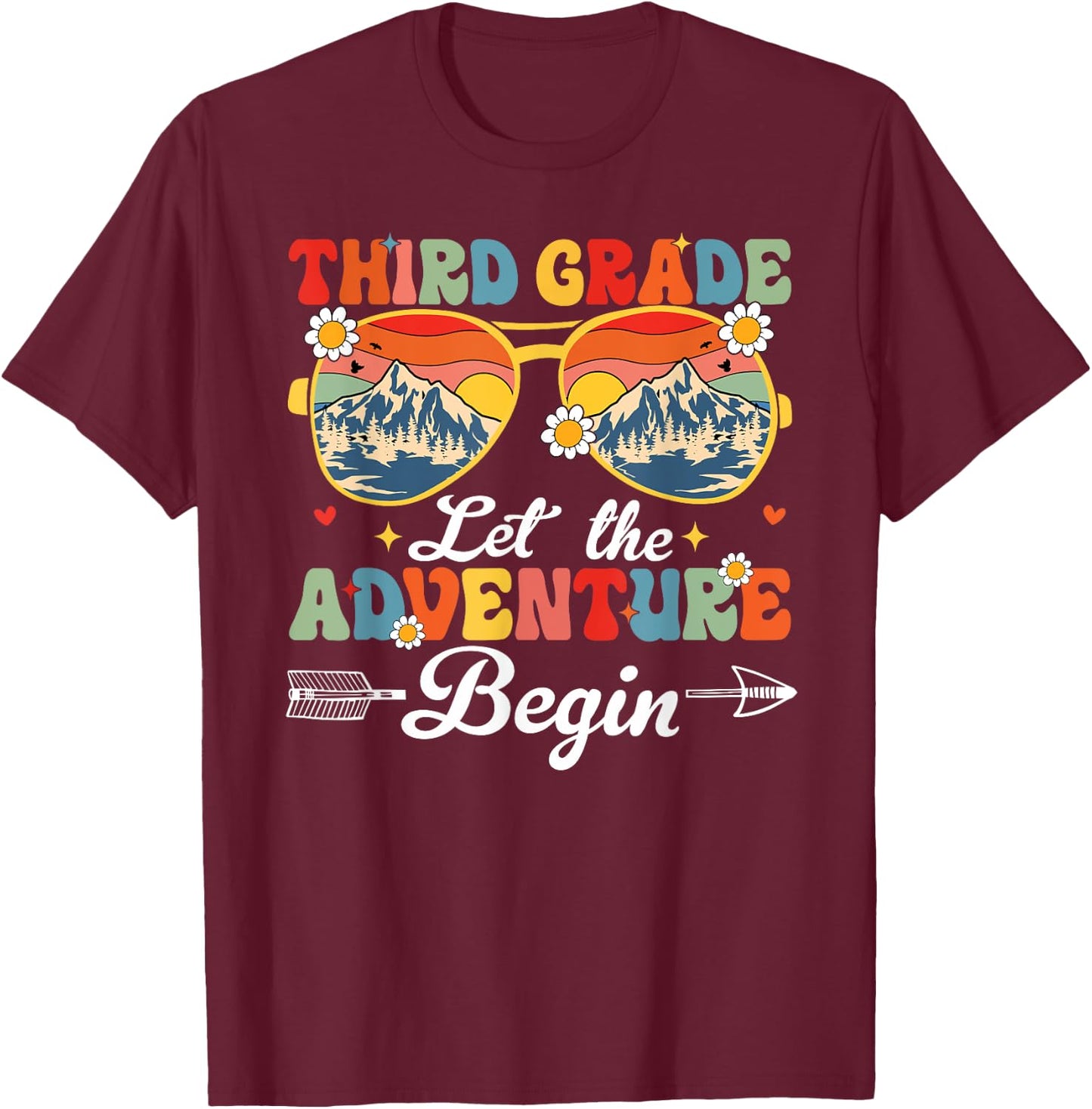 Let the 3rd Grade Adventure Begin Third Grade Teacher T-Shirt - T-Shirt | Maroon