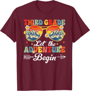 Let the 3rd Grade Adventure Begin Third Grade Teacher T-Shirt - T-Shirt | Maroon
