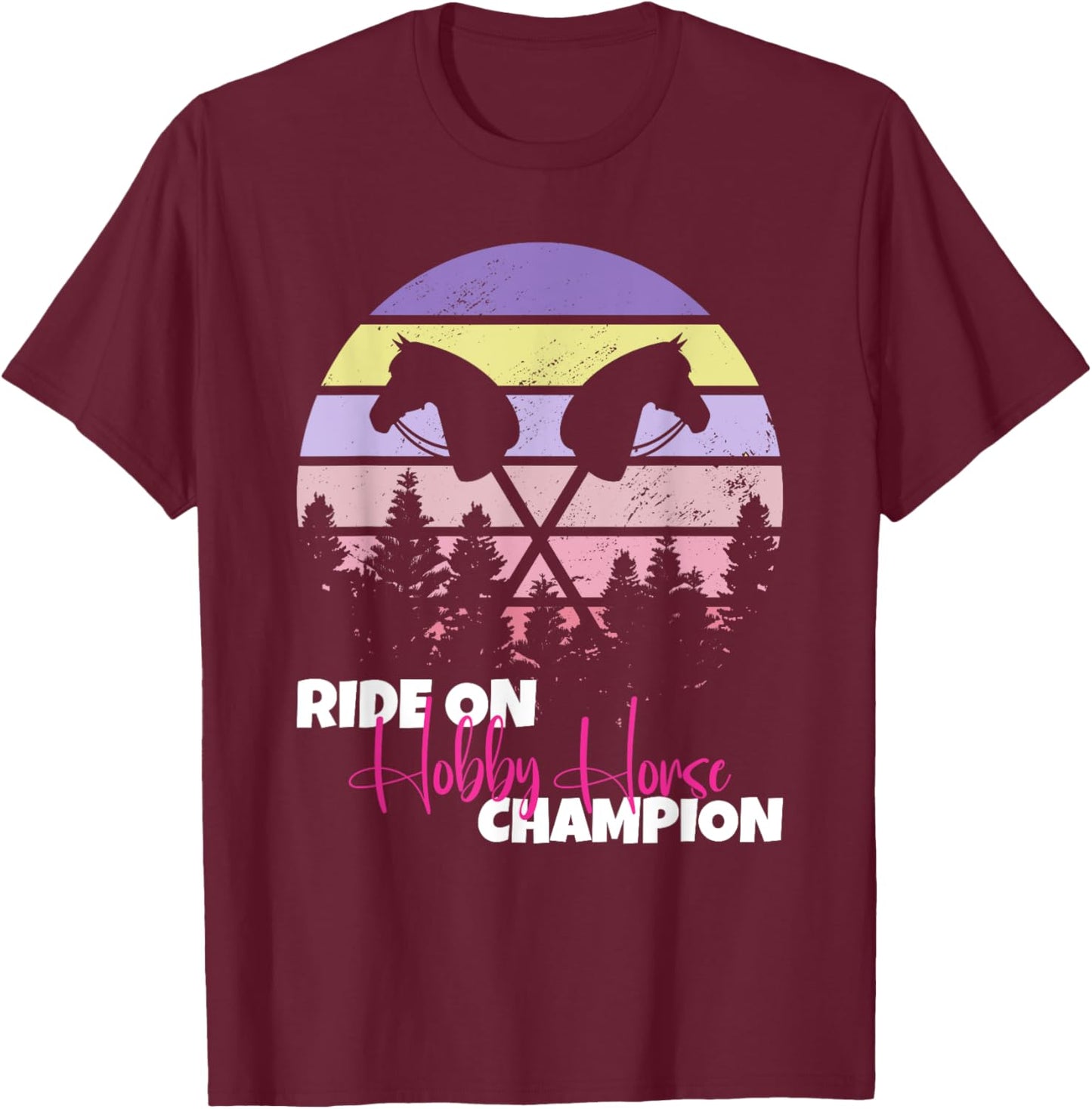Ride On Hobby Horse Champion hobby horse T-Shirt - T-Shirt | Maroon