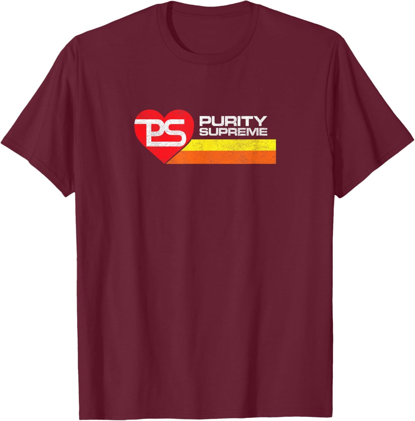 Purity Supreme Classic 1980s Funny Retro Supermarket Vintage T-Shirt - T-Shirt | Maroon