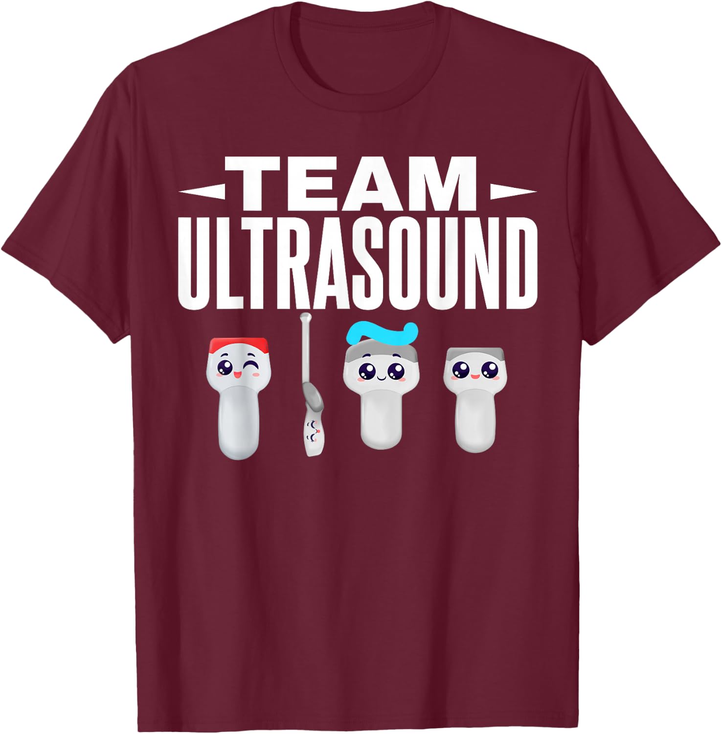 Sonographer Team Ultrasound Sonography Technician , Small, Black T-Shirt - T-Shirt | Maroon