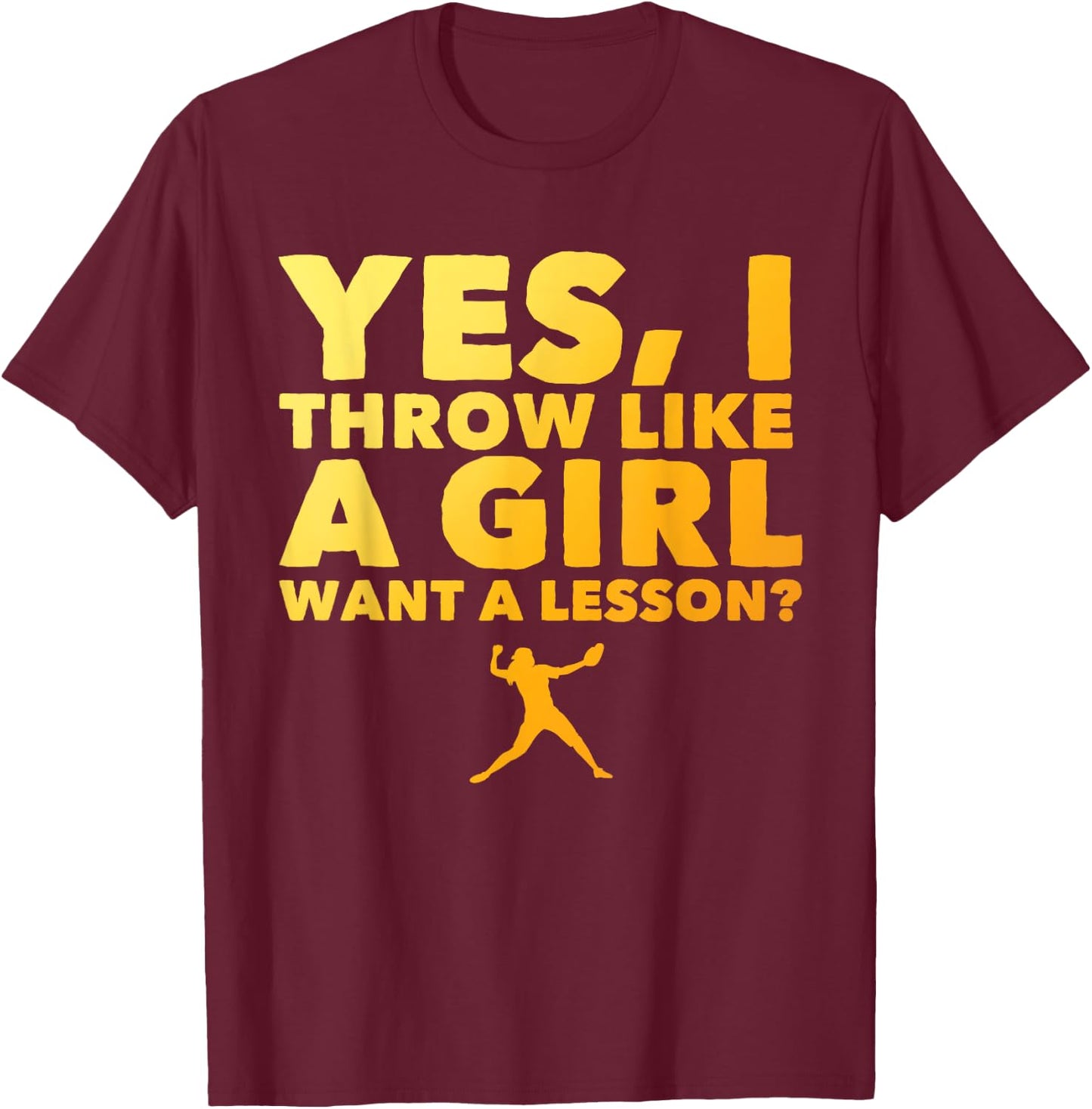 Cool Softball Design Girls Pitcher Softball Player T-Shirt - T-Shirt | Maroon