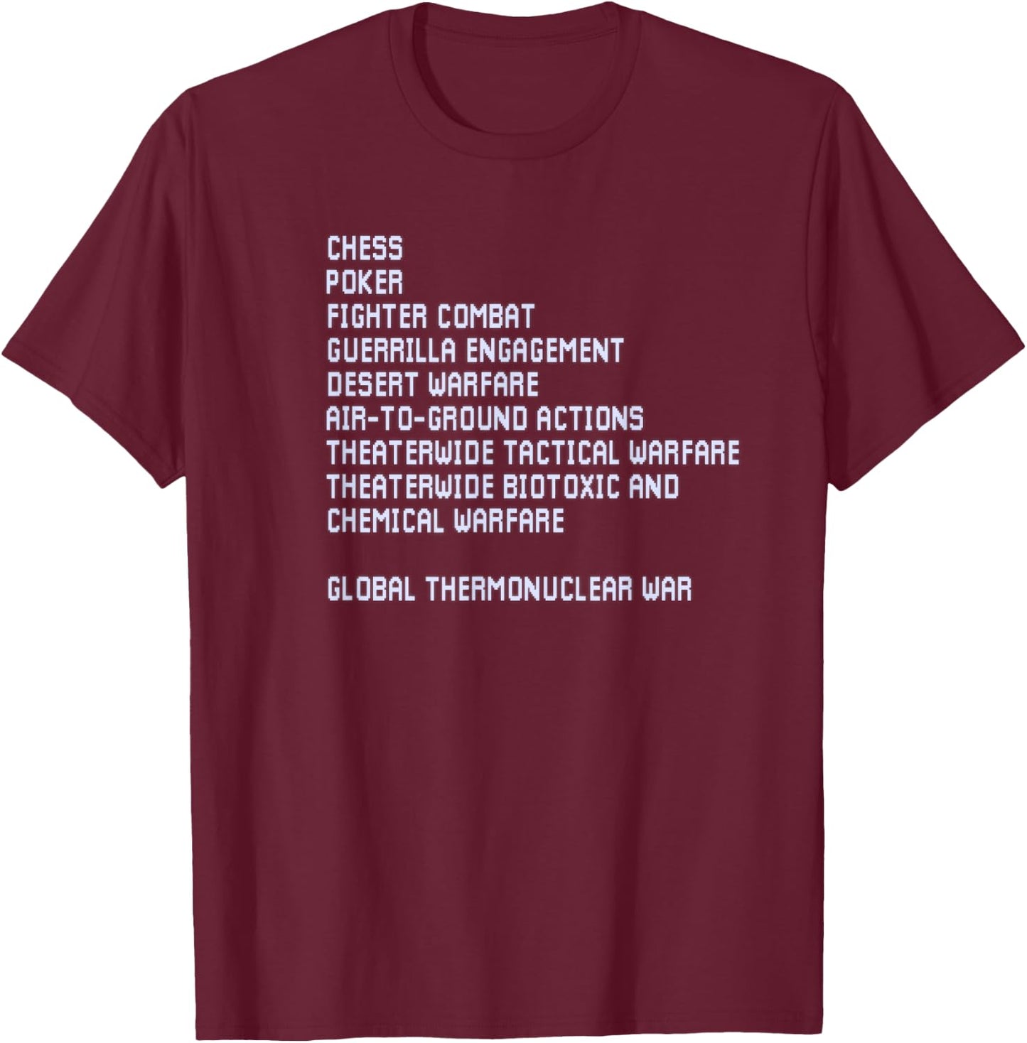War Games Joshua WOPR Game Classic 80s Graphic T-Shirt - T-Shirt | Maroon