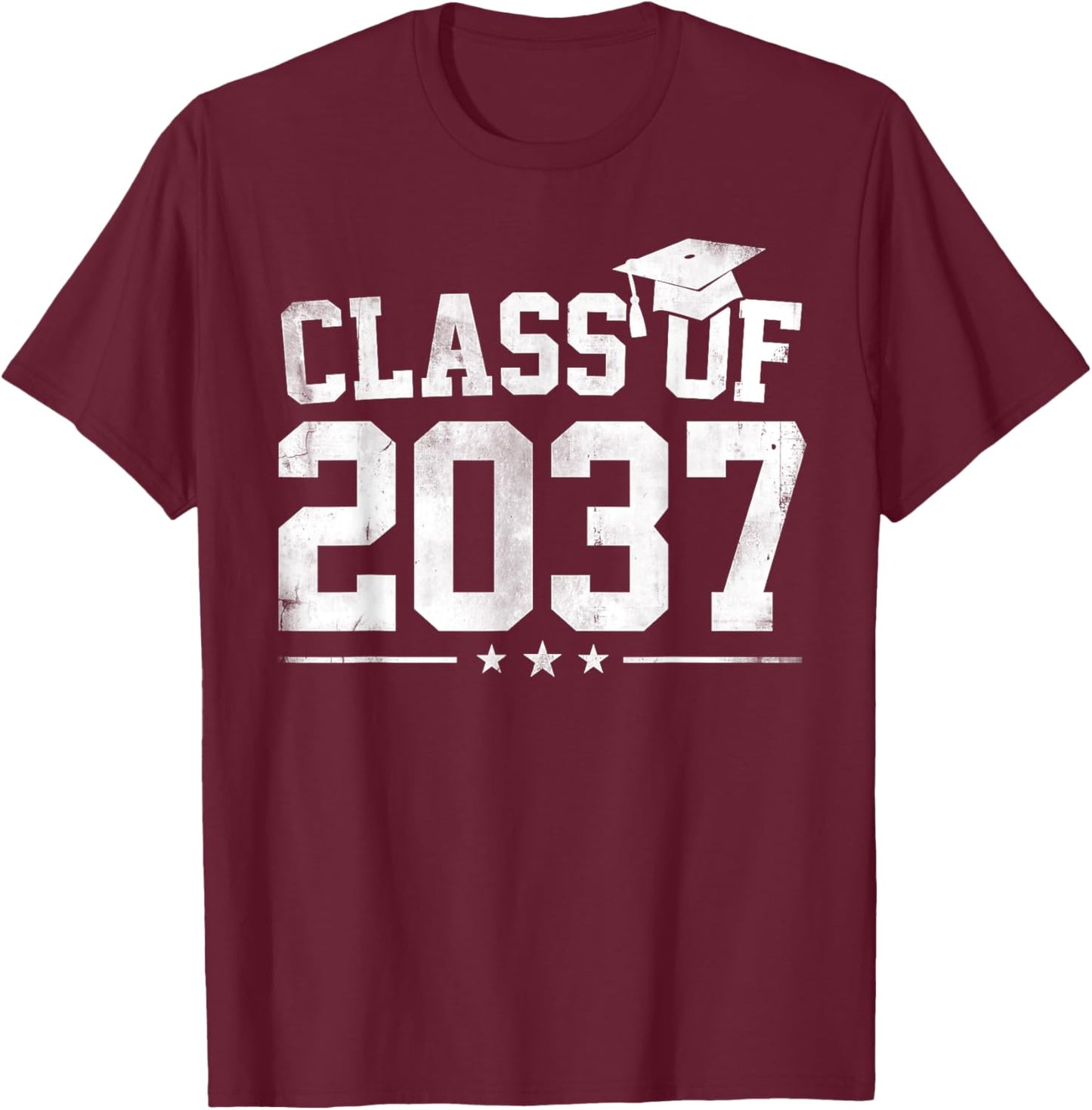 Class Of 2037 Pre K Grow With Me Graduation Boys Girls Kids T-Shirt - T-Shirt | Maroon