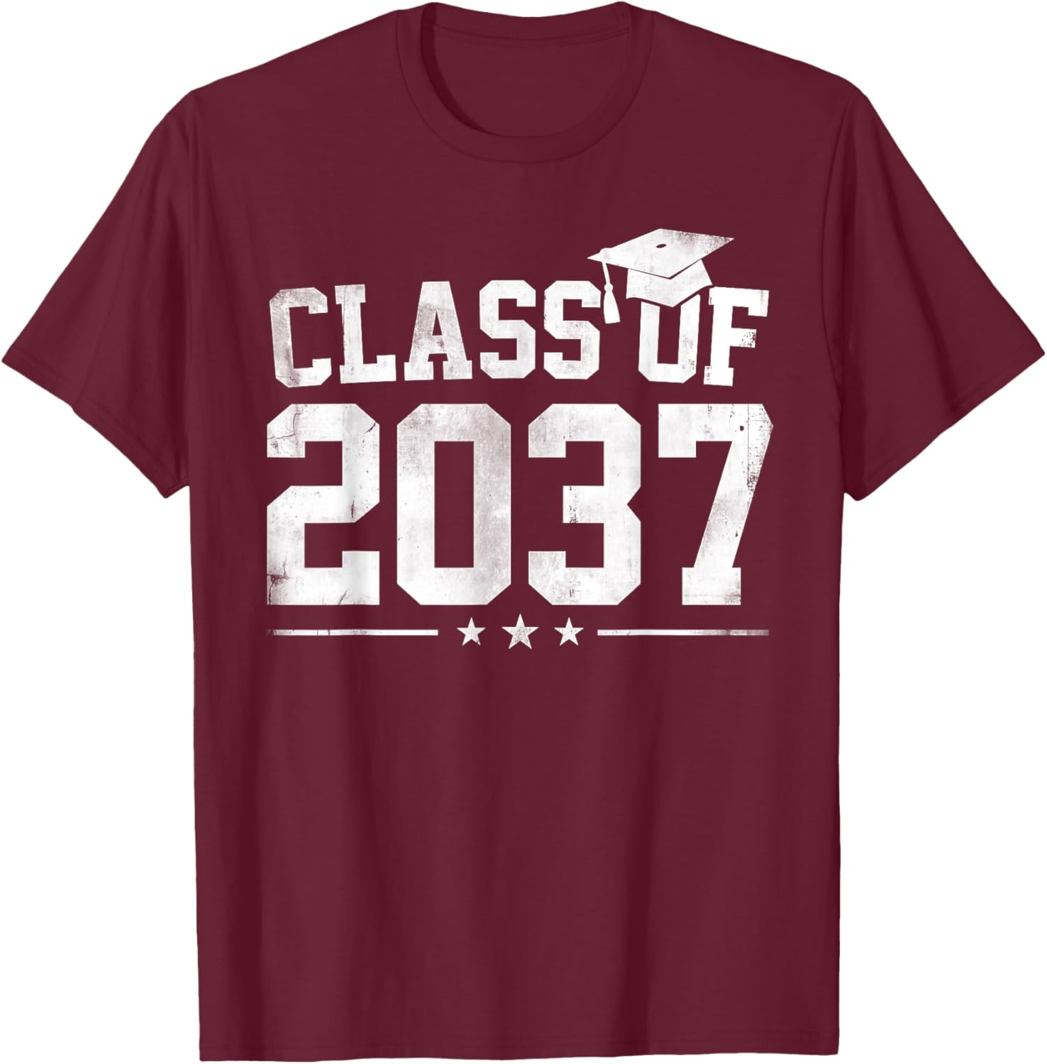 Class Of 2037 Pre K Grow With Me Graduation Boys Girls Kids T-Shirt - T-Shirt | Maroon