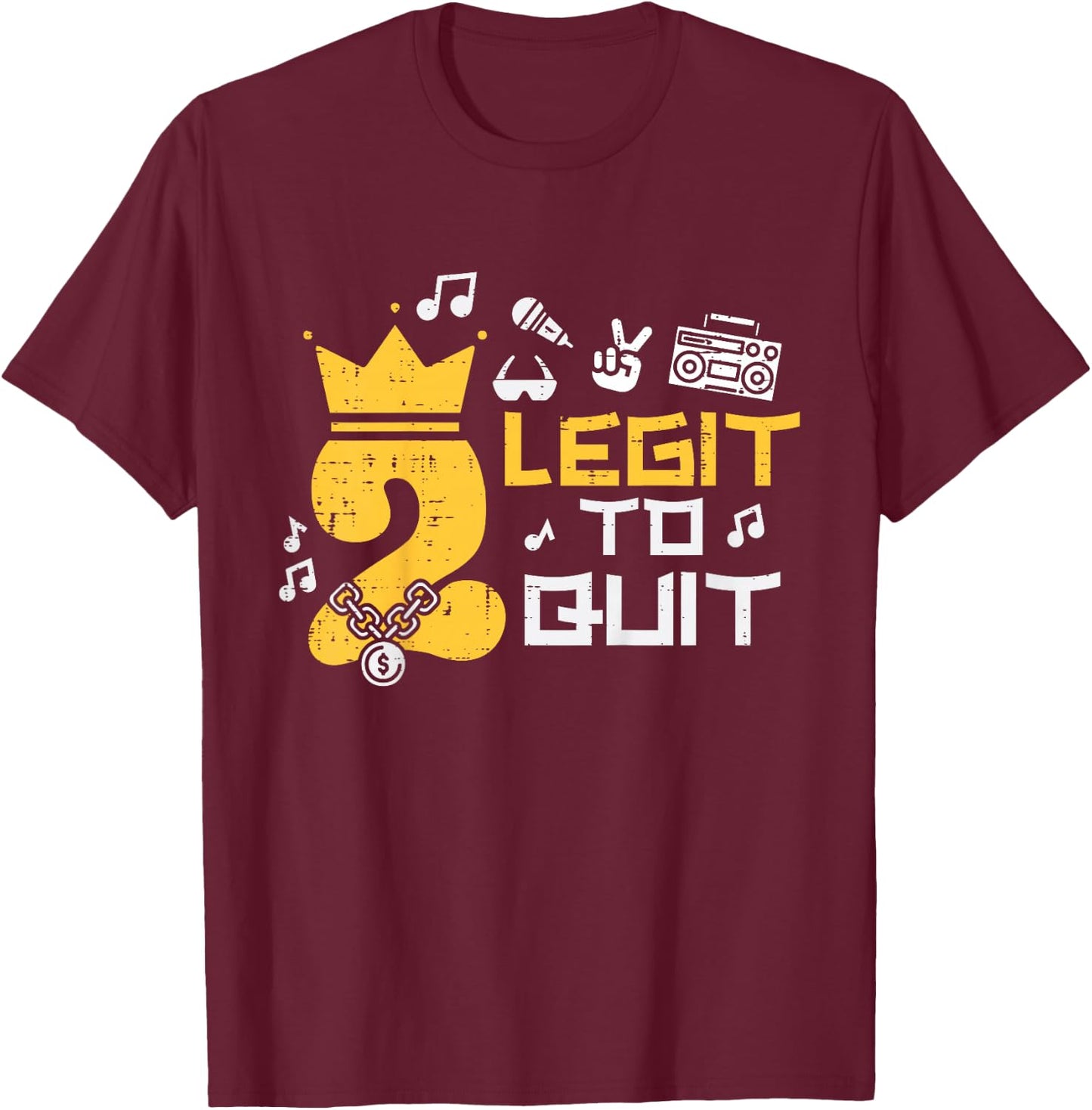 2nd Birthday 2 Legit To Quit Crown Boys Girls Toddler Kids T-Shirt - T-Shirt | Maroon