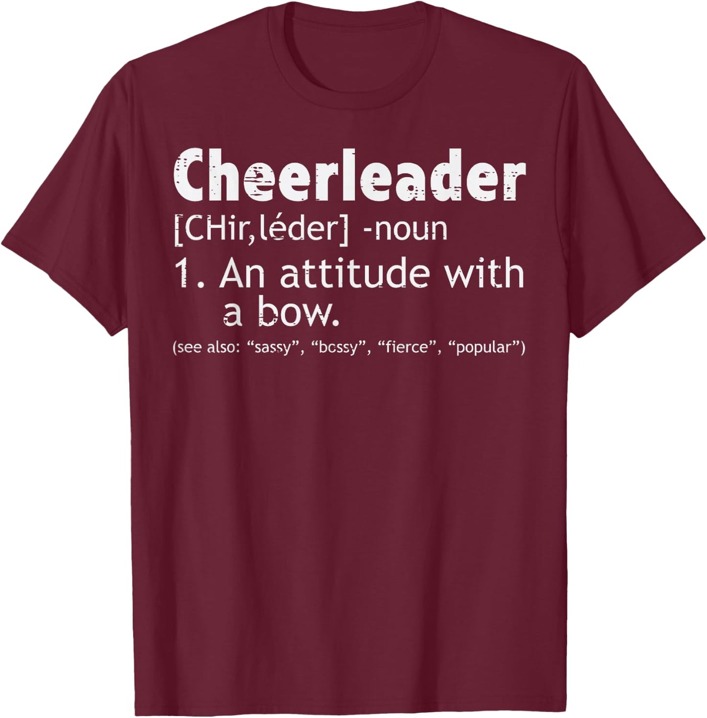 Cheerleader Definition Cheerleading Women Girls Kids Men T-Shirt - T-Shirt | Maroon