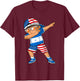 Half American Half Honduran Boy Kid Honduras Flag Patriotic T-Shirt - T-Shirt | Maroon