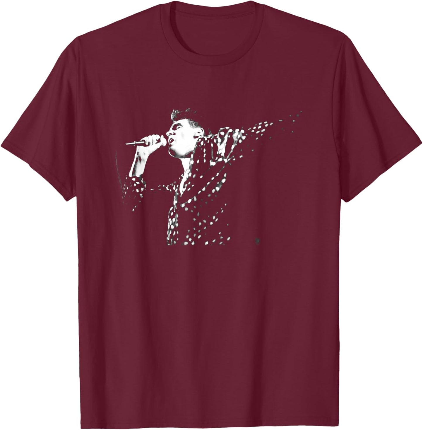 Morrissey of The Smiths Live 1985 by Stephen Wright T-Shirt - T-Shirt | Maroon