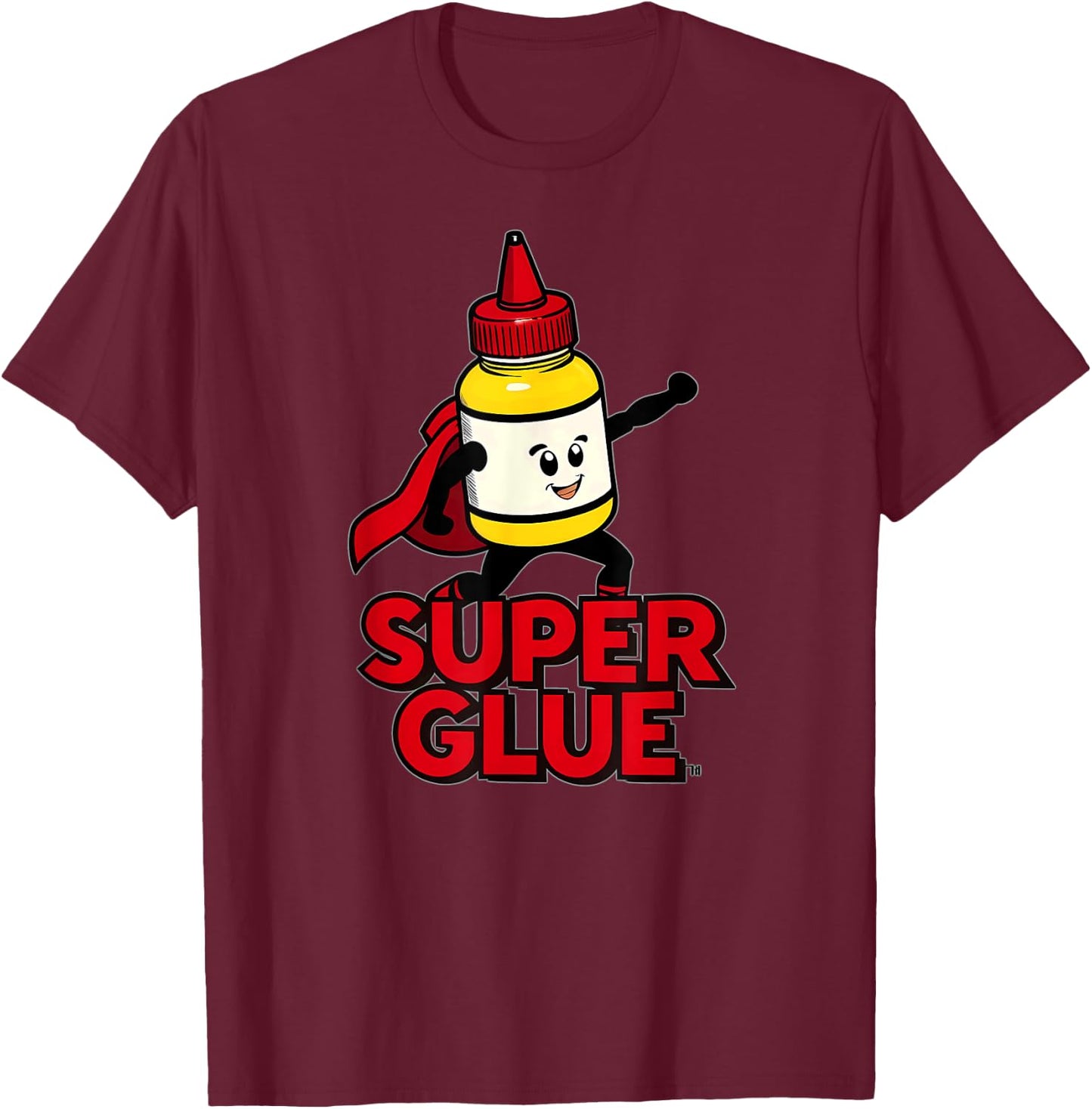 Superhero Super Glue Halloween Costume T-Shirt - T-Shirt | Maroon