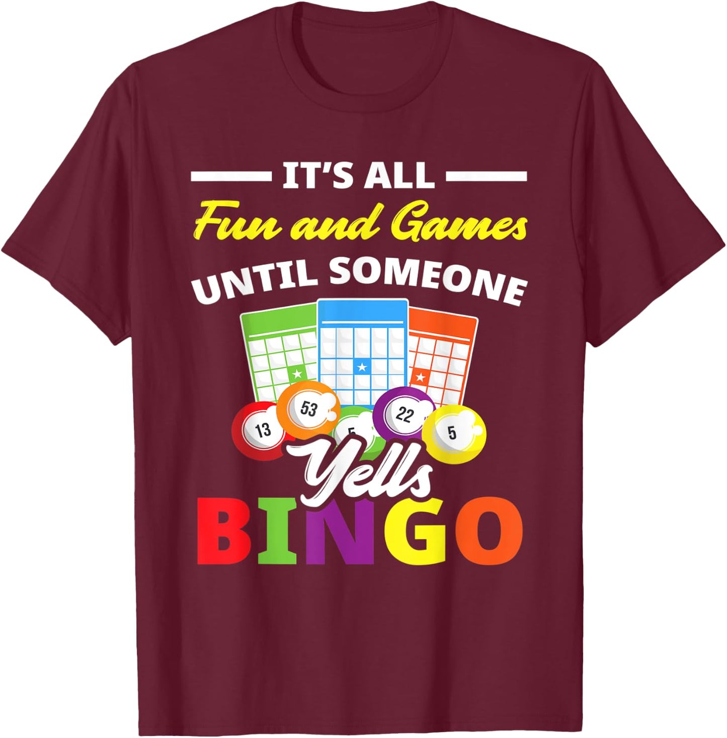 Bingo Player Bingo Lover Bingo T-Shirt - T-Shirt | Maroon