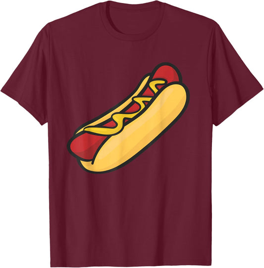 Hot Dog Shirt T-Shirt - T-Shirt | Maroon