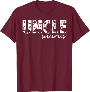 Unclesaurus T Rex Dinosaur Uncle Saurus Family Matching T-Shirt - T-Shirt | Maroon