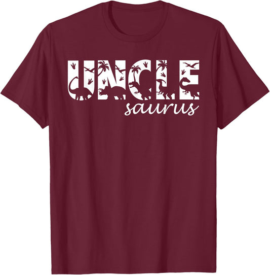 Unclesaurus T Rex Dinosaur Uncle Saurus Family Matching T-Shirt - T-Shirt | Maroon