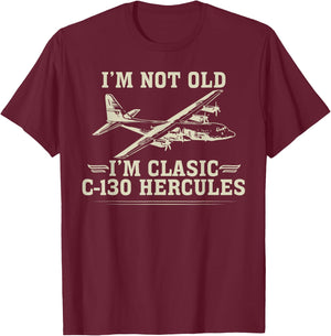 C-130 Hercules American USA Military Airplane T-Shirt - T-Shirt | Maroon