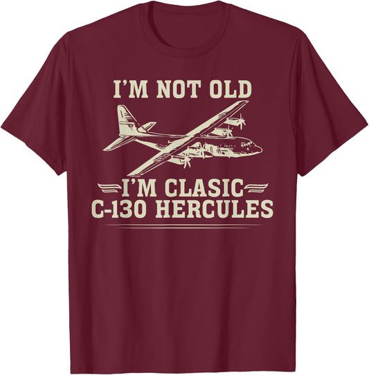 C-130 Hercules American USA Military Airplane T-Shirt - T-Shirt | Maroon