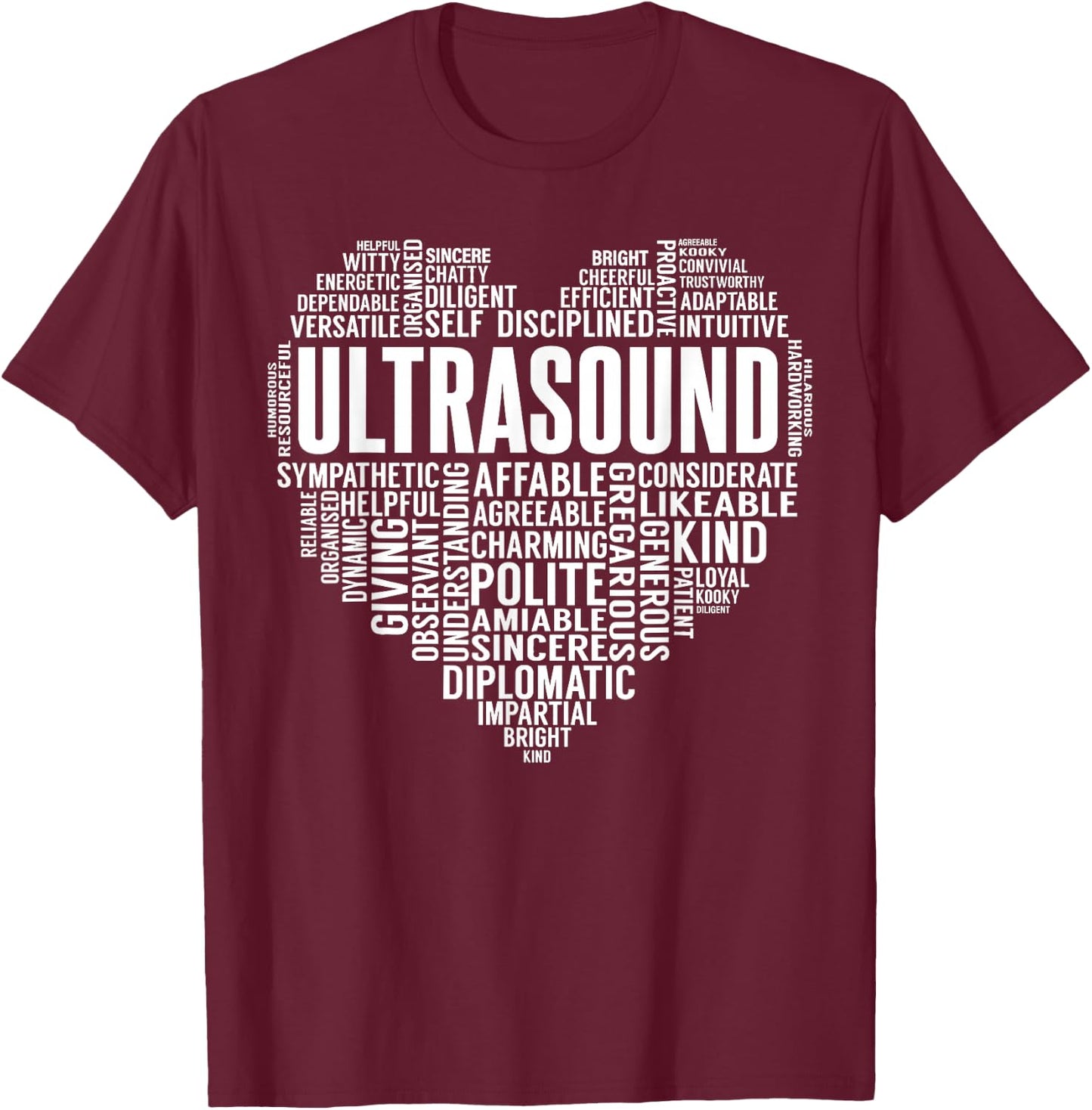 Sonographer Ultrasound Heart Sonography Technician T-Shirt - T-Shirt | Maroon