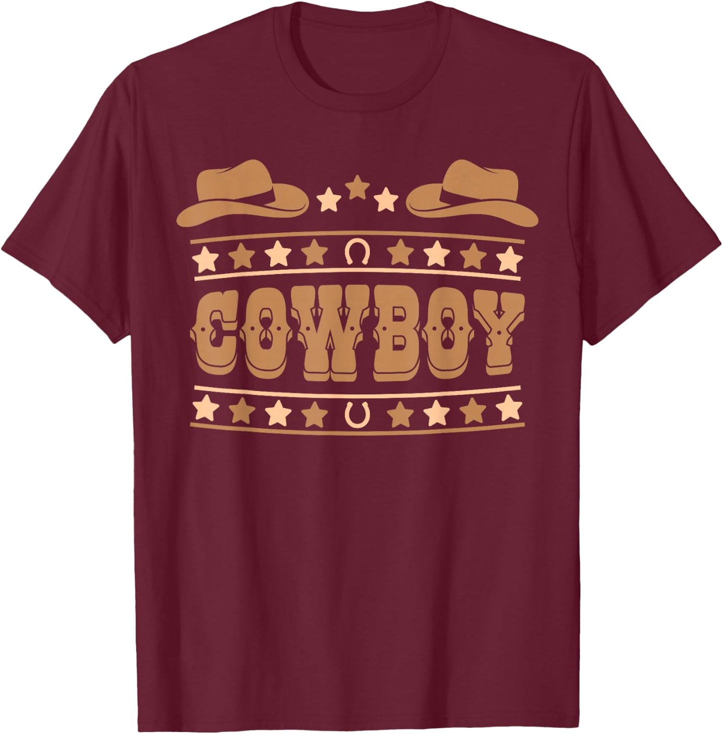 Cute Cowboy Outfit Rodeo Cowboy Western Men Boys Kids Cowboy T-Shirt - T-Shirt | Maroon