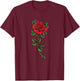 Single Red Rose Flower Romantic Love T-Shirt - T-Shirt | Maroon