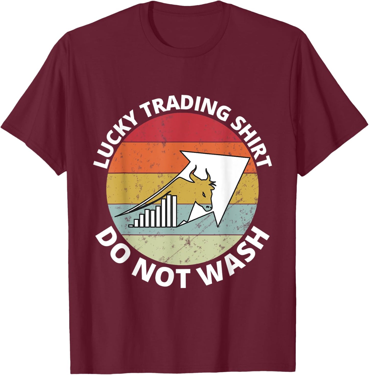 Retro I'd Rather be Trading Stock Market Trading Gift T-Shirt - T-Shirt | Maroon