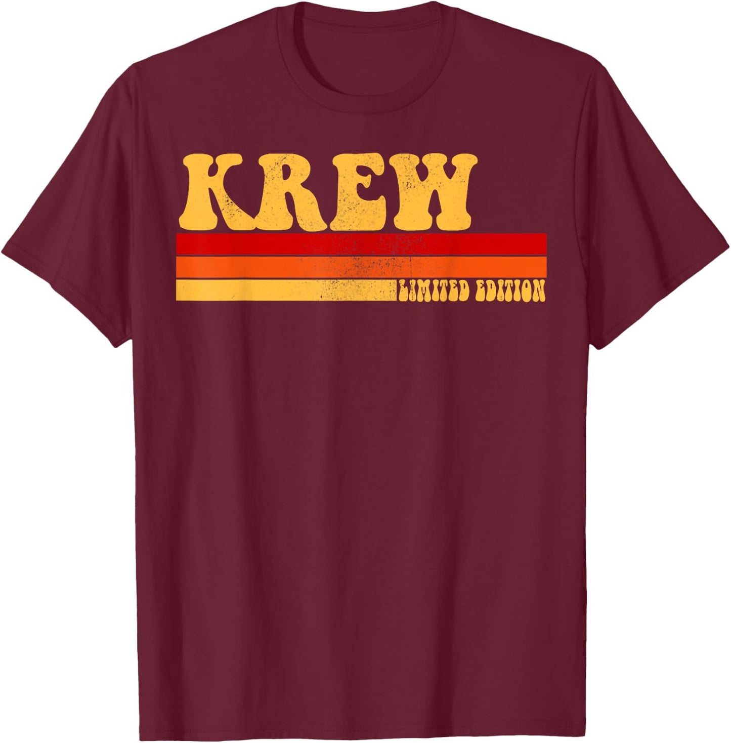 KREW Name Personalized Idea Men Retro Vintage KREW T-Shirt - T-Shirt | Maroon