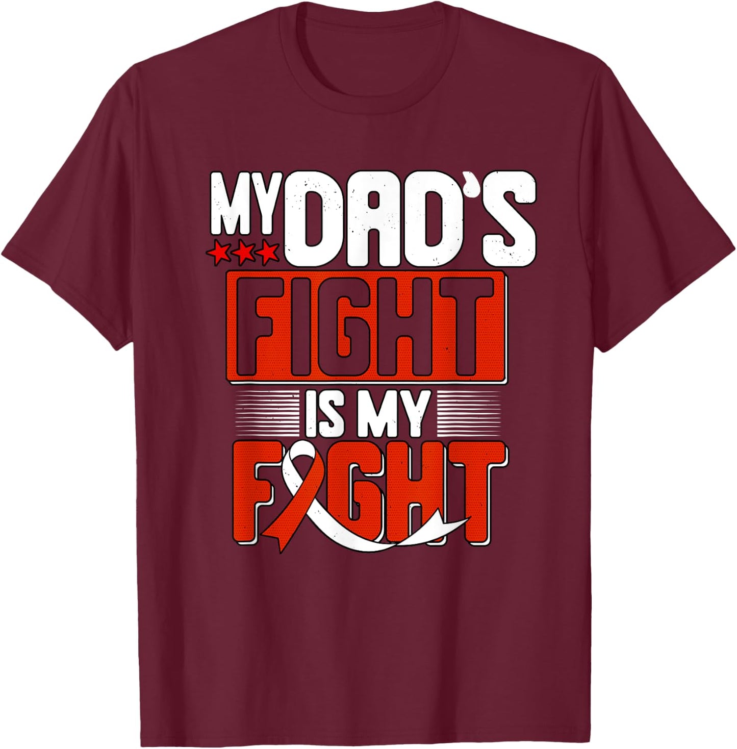 Squamous Cell Carcinoma Dads Fight SCC Ribbon Awareness T-Shirt - T-Shirt | Maroon