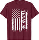 Texas AF United States Distressed w US Flag T-Shirt - T-Shirt | Maroon