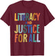 Literacy and Justice for All Protect Libraries Banned Books T-Shirt - T-Shirt | Maroon