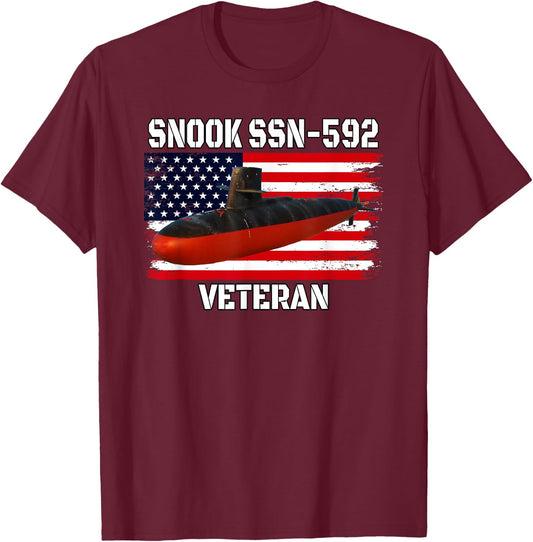Submarine USS Snook SSN-592 Veteran Grandfather Dad Son T-Shirt - T-Shirt | Maroon