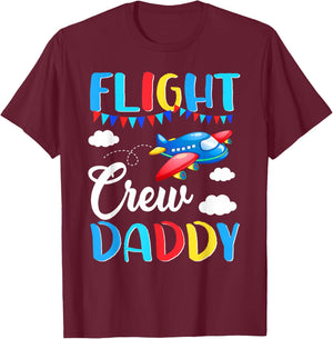 Flight Crew Daddy Airplane Birthday Daddy Family Matching T-Shirt - T-Shirt | Maroon