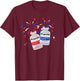 ICU Nurse 4th Of July New Year ER Nurse Gifts Poppin Bottles T-Shirt - T-Shirt | Maroon