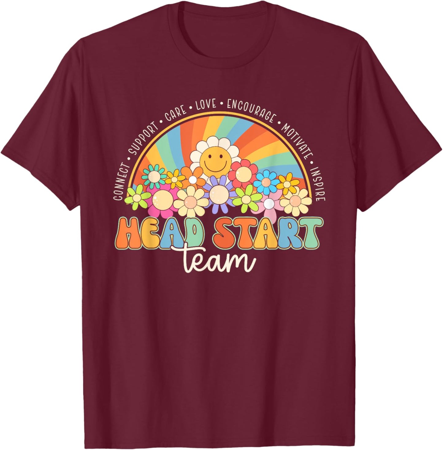 Head Start Team Homeschool Teacher Headstart Back To School Women Girls Kids T-Shirt - T-Shirt | Maroon