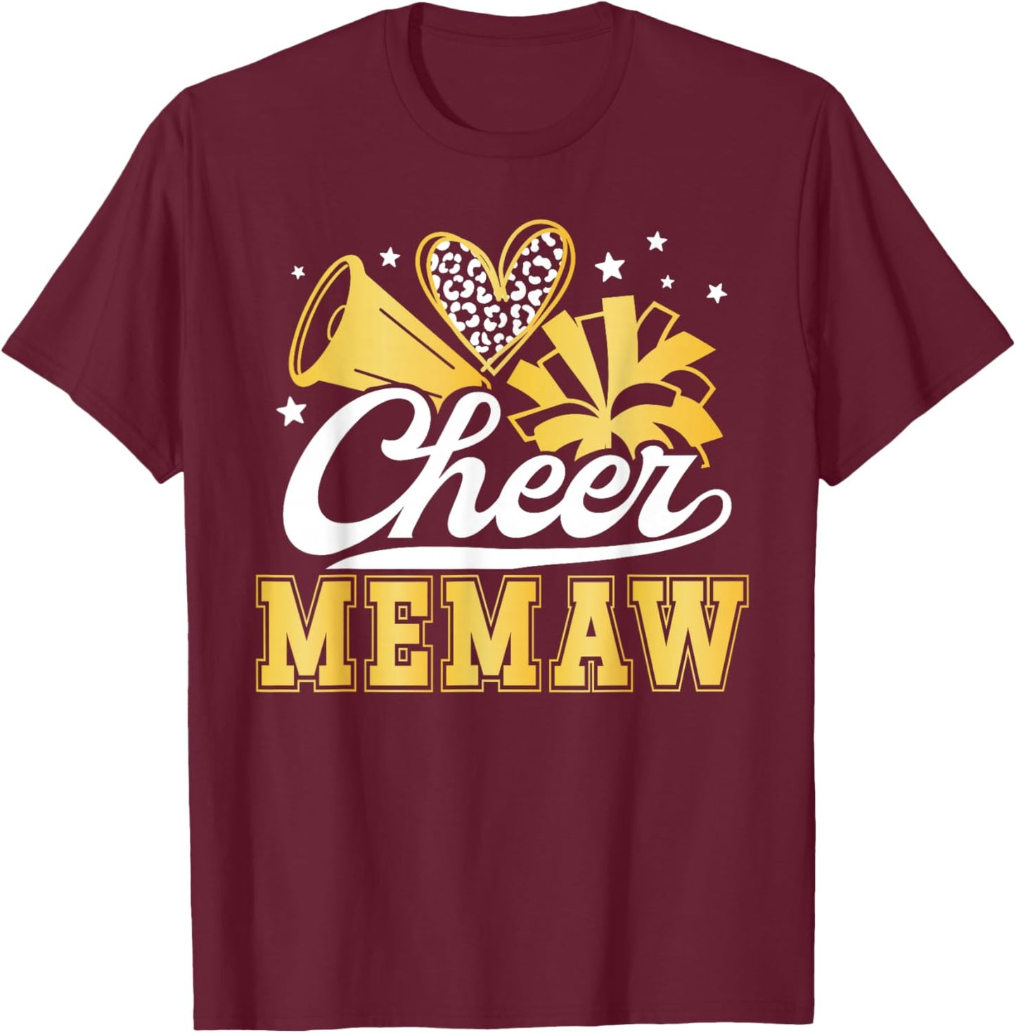 Cheer Memaw Of A Cheerleader Memaw Cheerleading Memaw T-Shirt - T-Shirt | Maroon